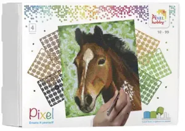 Pixelset paard (4 basisplaten)
