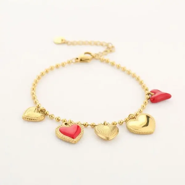Bedelarmband hartjes