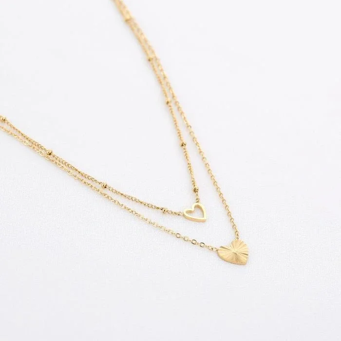 Dubbele hartjesketting