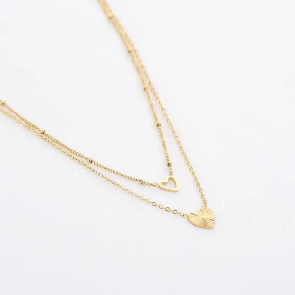 Dubbele hartjesketting
