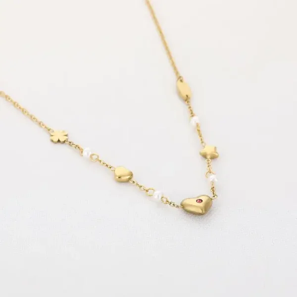 Hartje klaver ster ketting