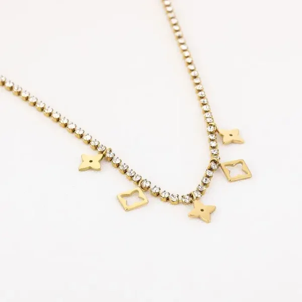 Strass ketting met bedels
