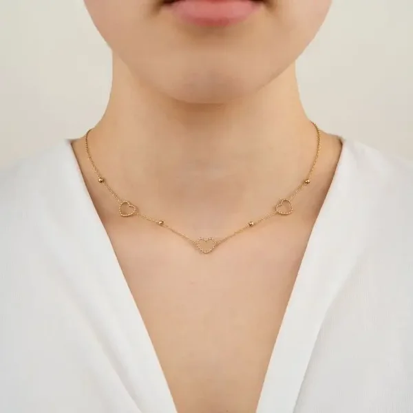 Fijne hartjes ketting