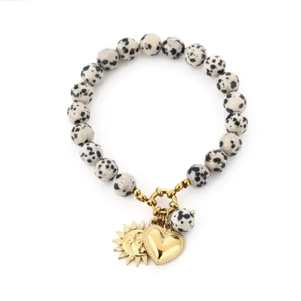 Kralen armband leopard met bedels