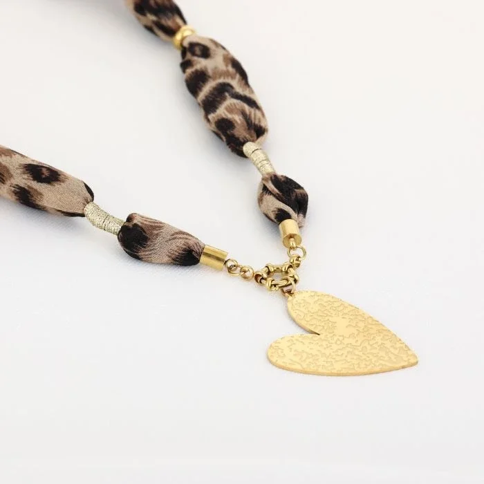 Stof ketting met hart