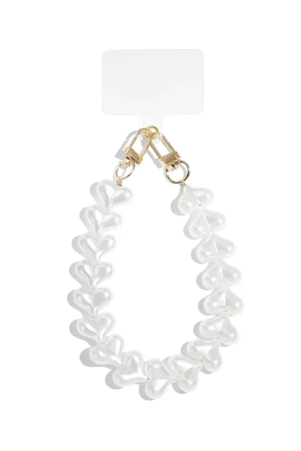 Telefoonkoord pearl hartjes