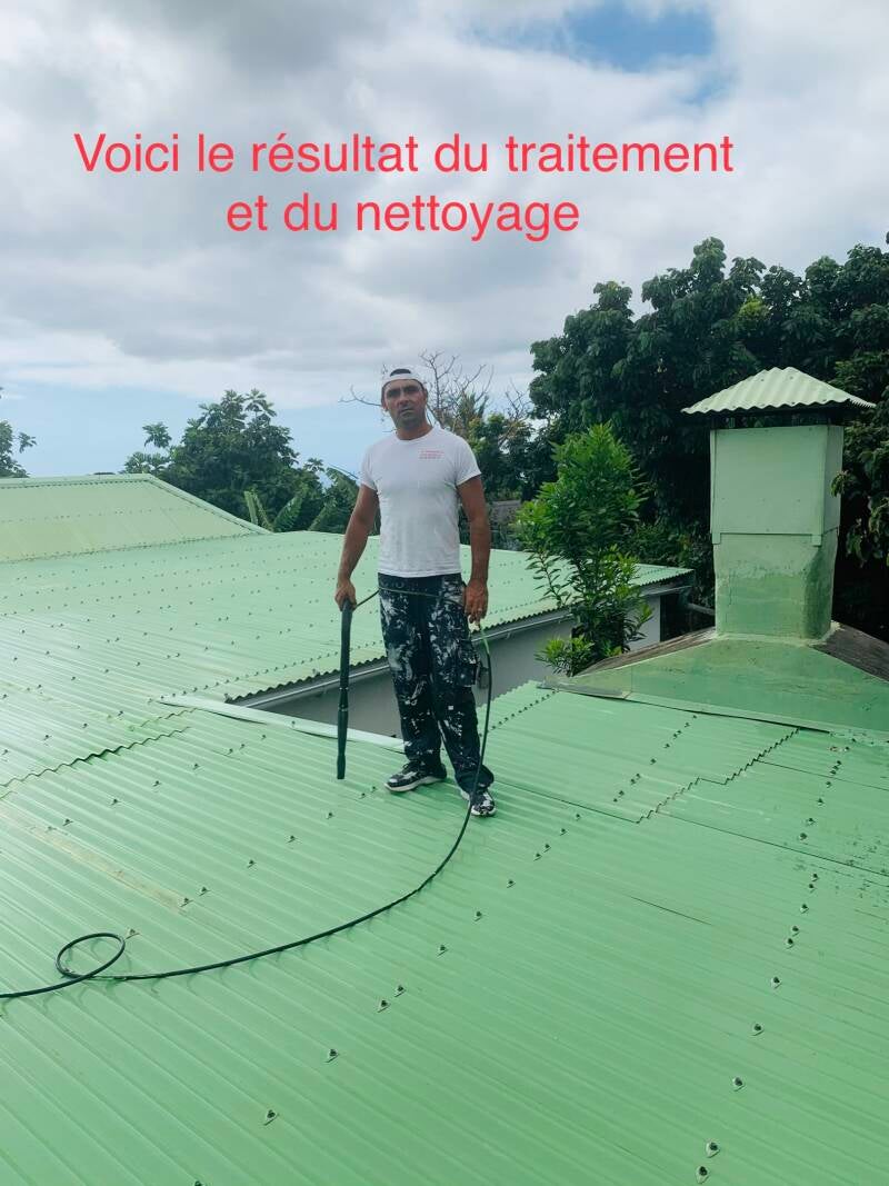 résultat nettoyage haute pression toiture à la Réunion