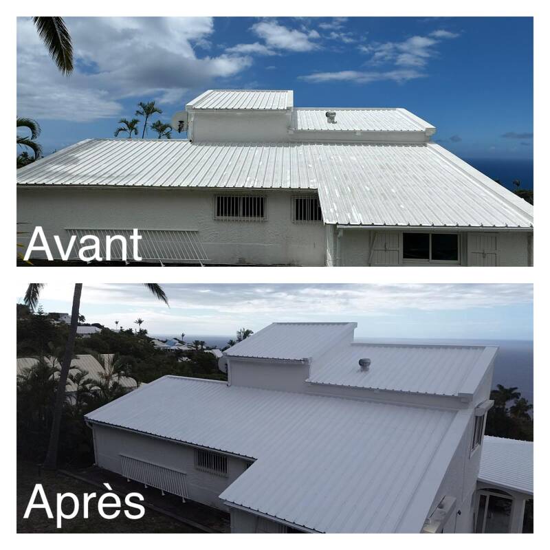 avant après toiture la Réunion