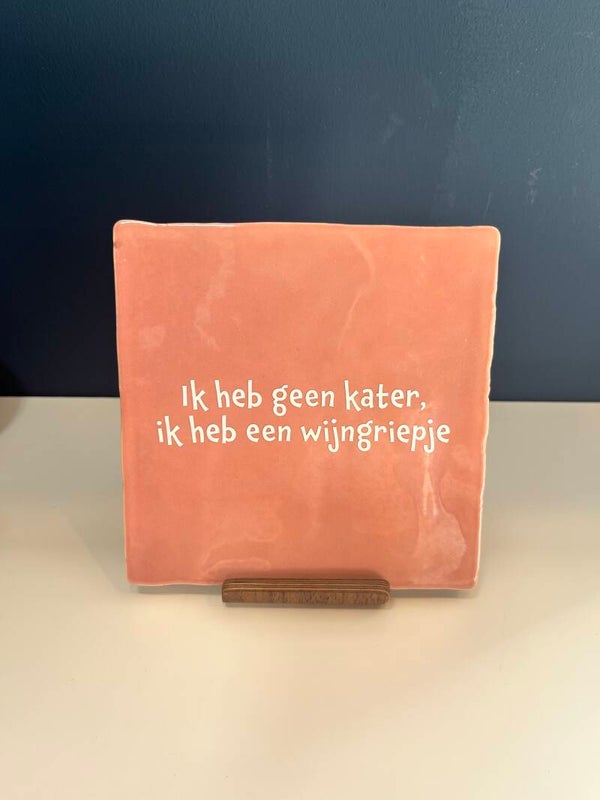 Tegel ‘ik heb geen kater’