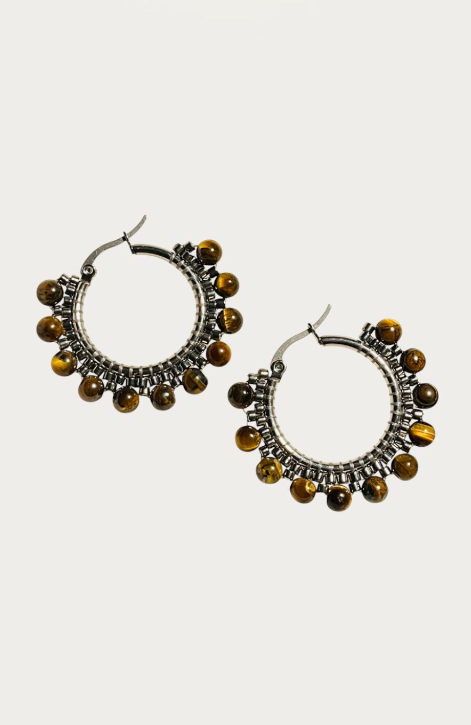 Natuursteen oorbellen tiger eye