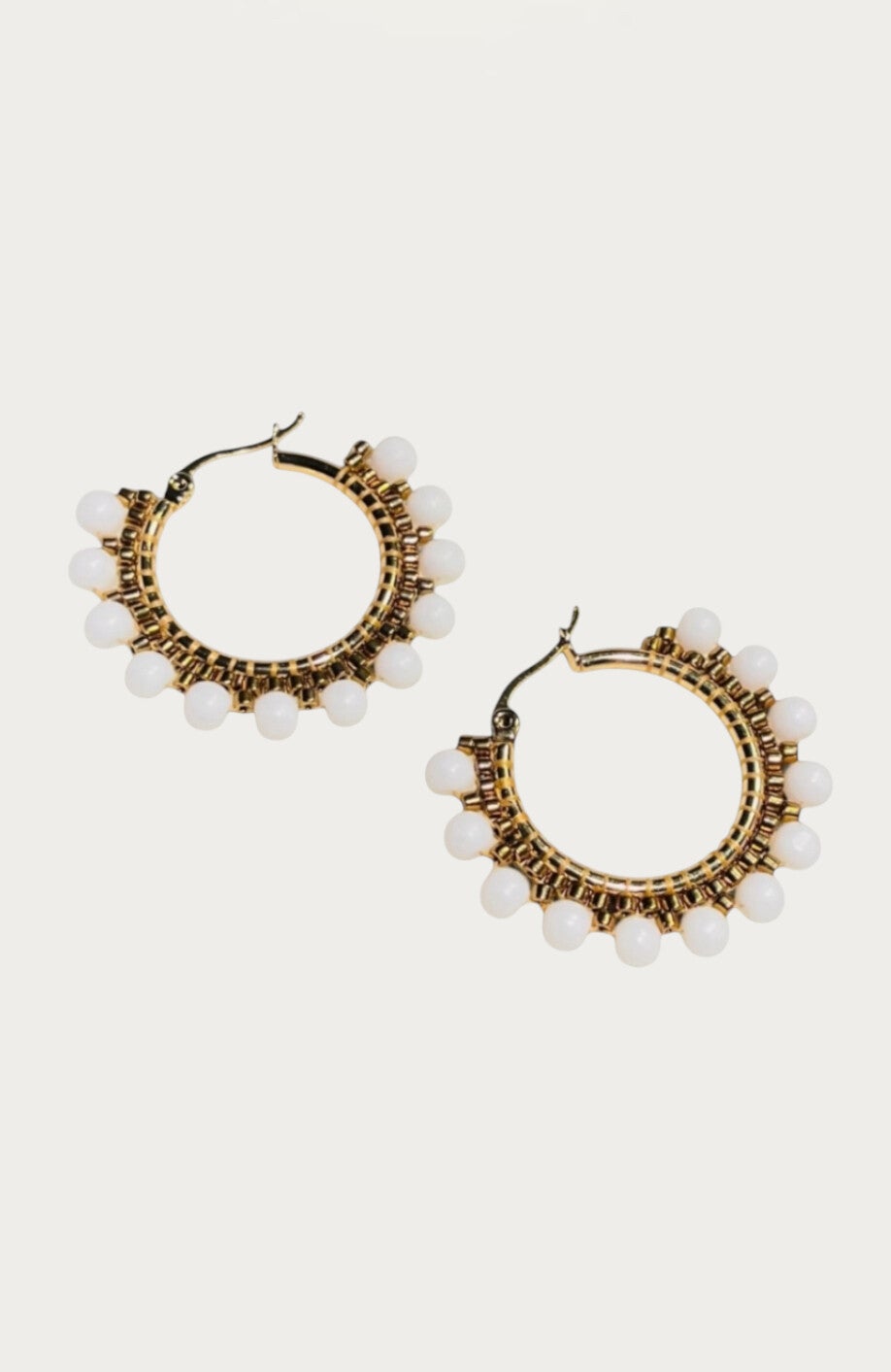 Natuursteen oorbellen witte agaat