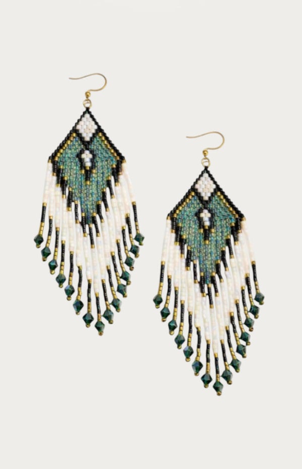 Emerald Spirit Fringe Earrings