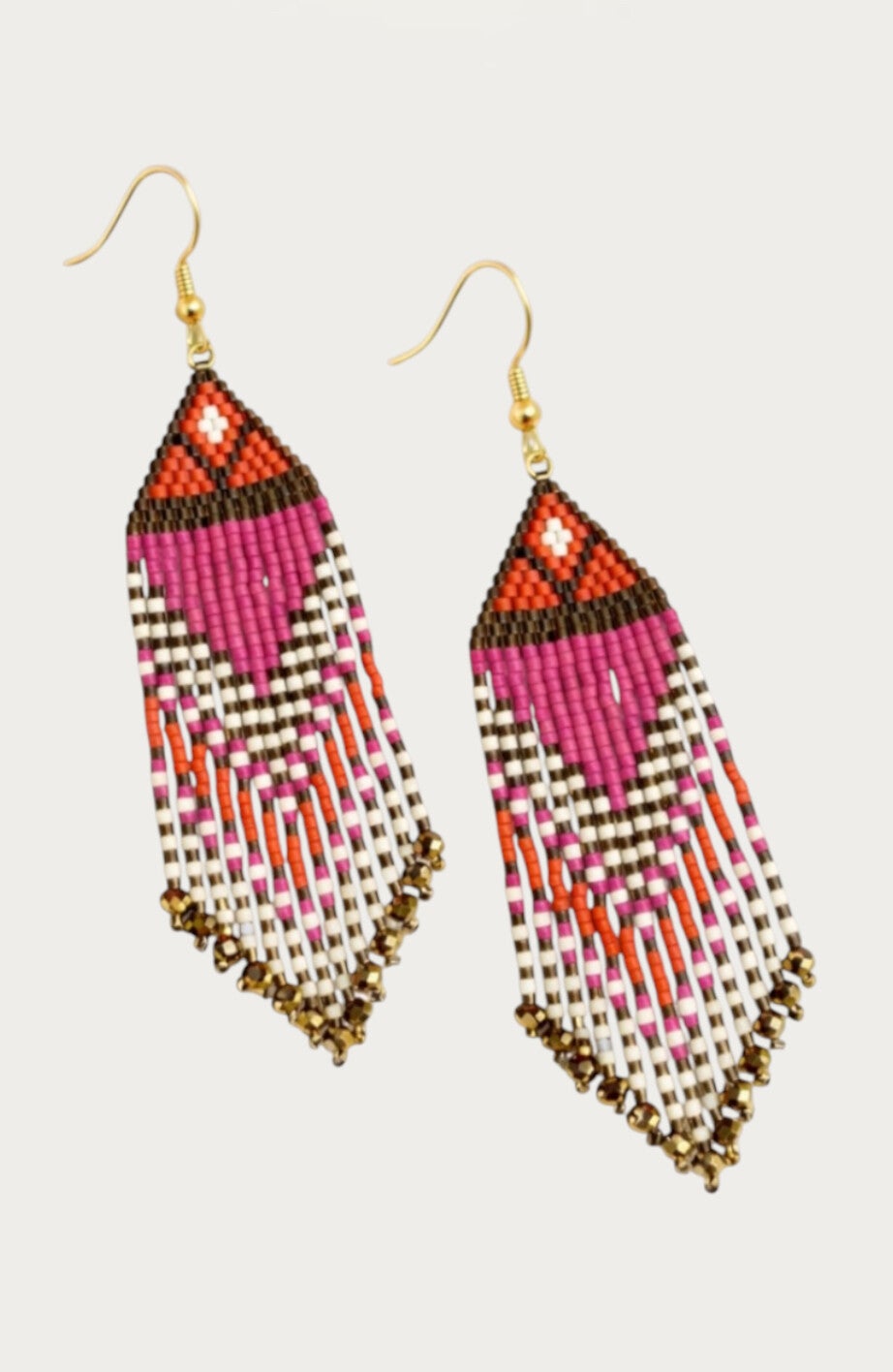 Pink Sunset Fringe Earrings