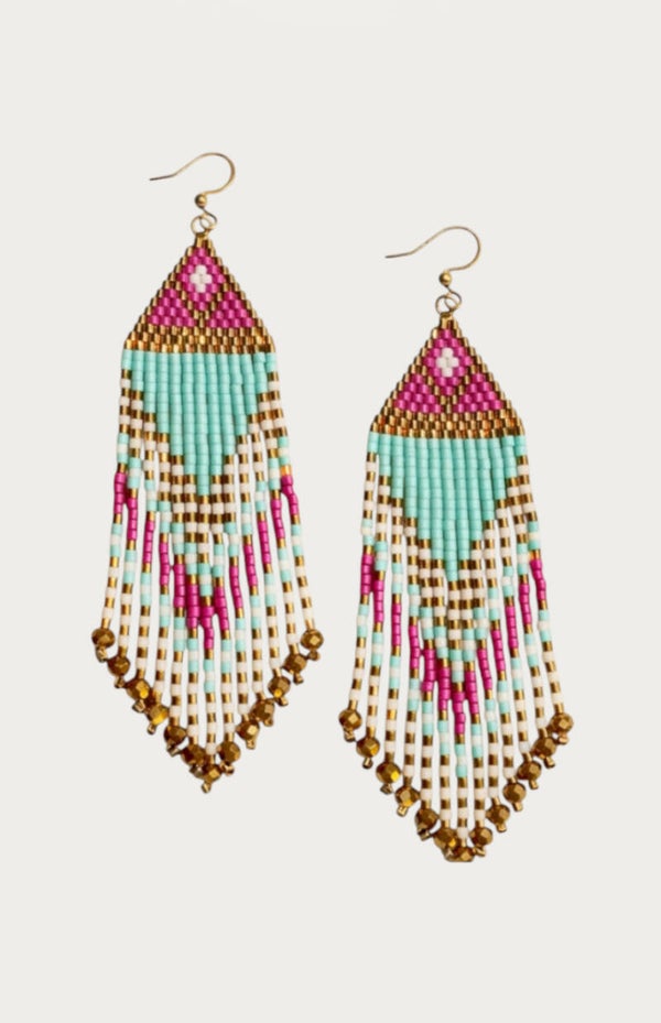 Turquoise Bliss Fringe Earrings