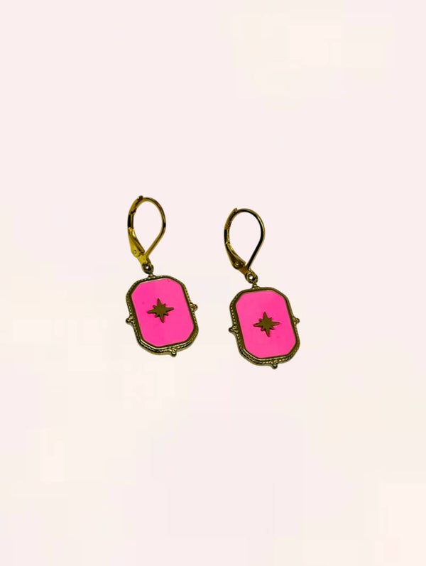 Étoile Rosé roze hanger oorbellen