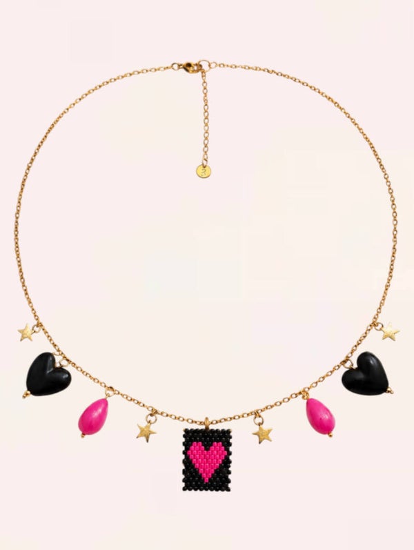 Isla Corazón Rosa Necklace
