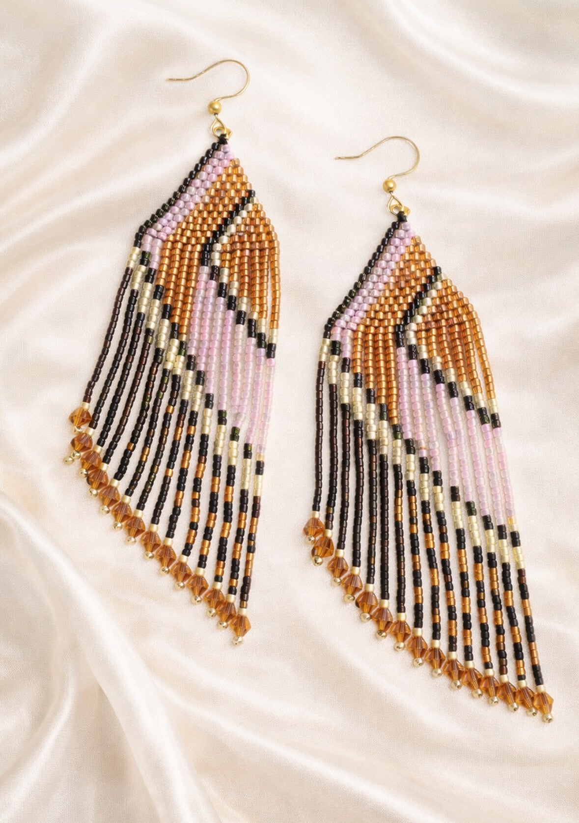 Golden Dunes Fringe Earrings