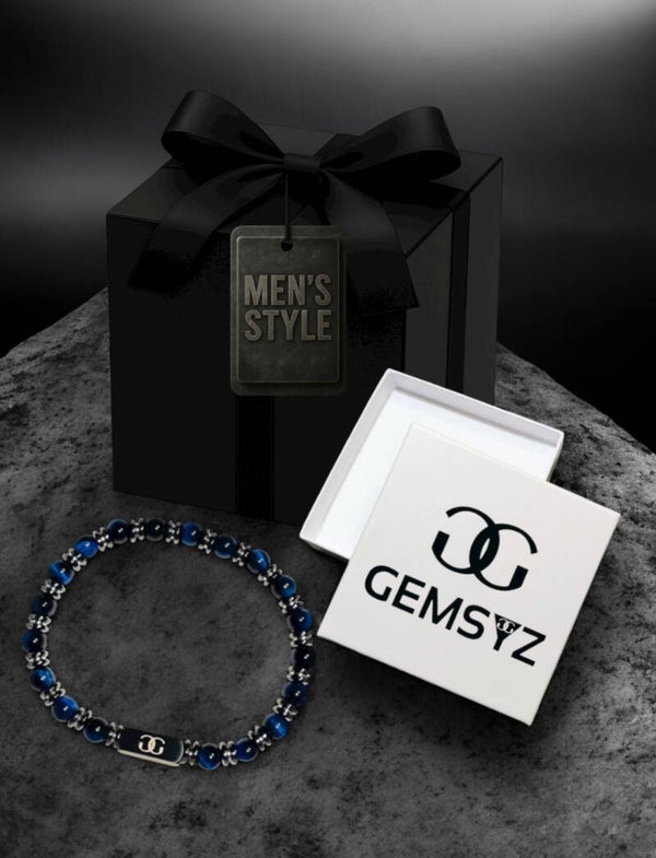 Herenarmband Giftset Blue Tiger Eye