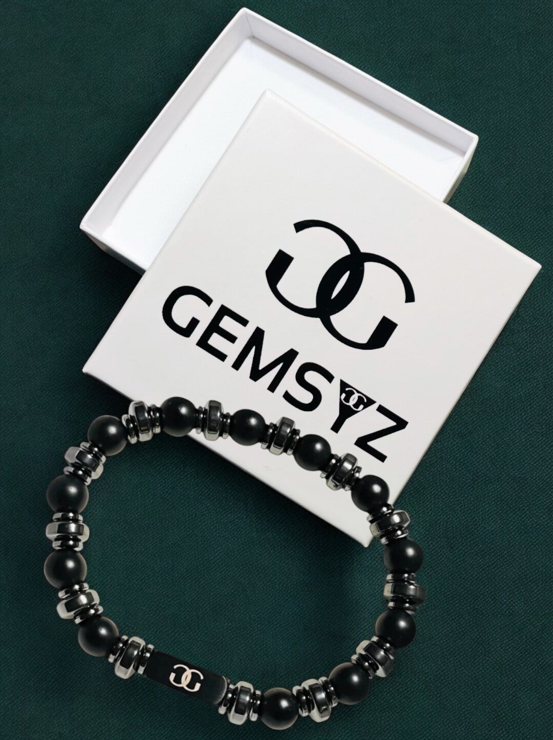 Zwarte Agaat Natuursteen armband 8 mm