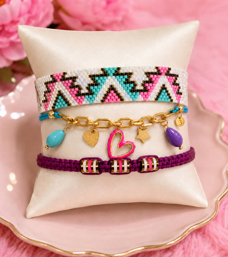 Kleurrijke bohemian armbandenset met kralen, bedels en handgemaakte details van MY STYLE Jewellery &amp; LABEL3