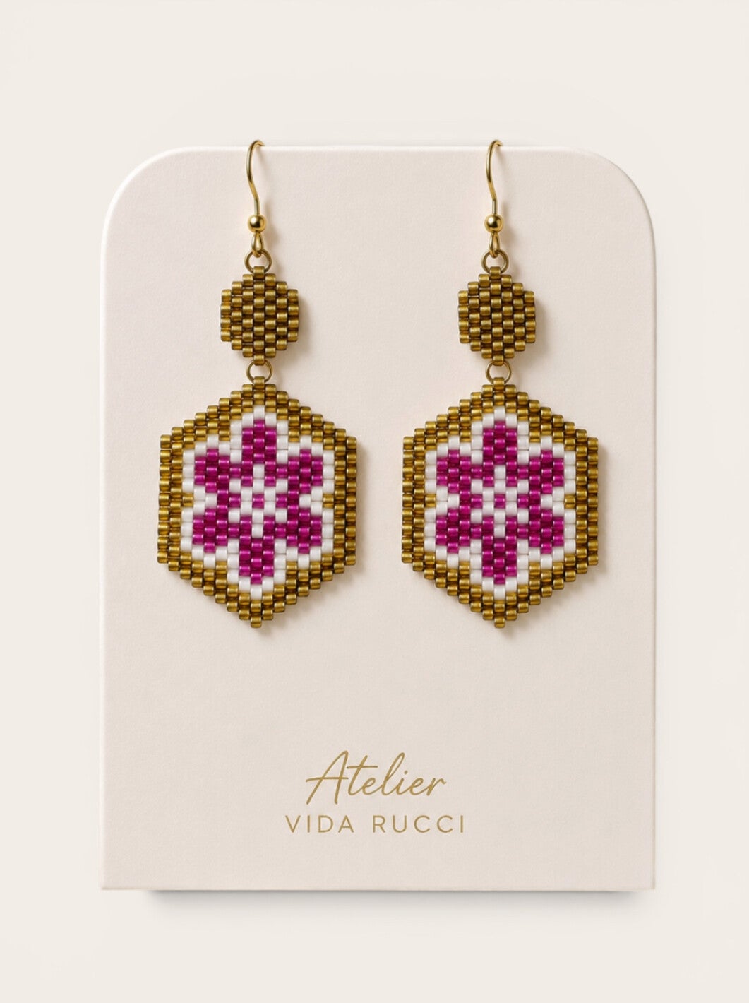 Floral Pink Flower Earrings