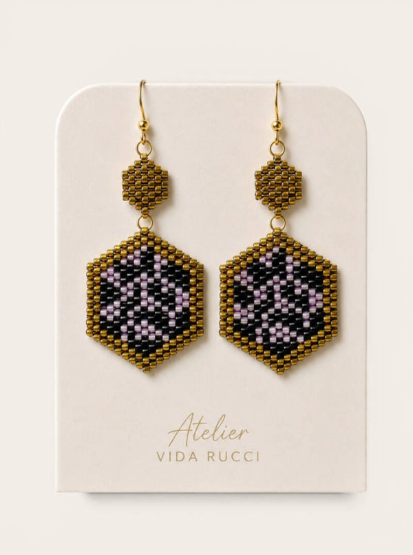 Lilac Noir Animal Earrings