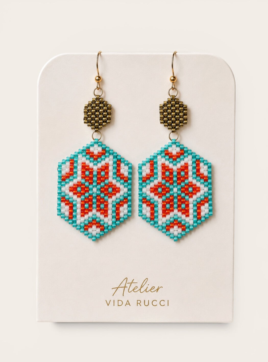 Orange Turquoise Estrella Earrings