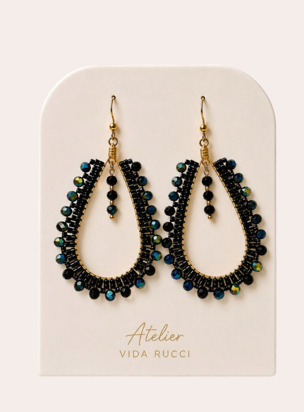 Midnight Spark Earrings - Black