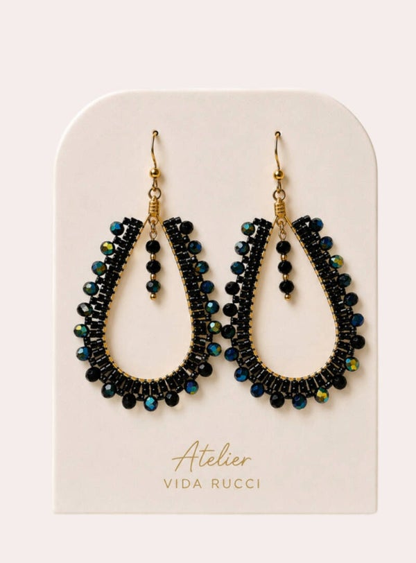 Midnight Spark Earrings - Black