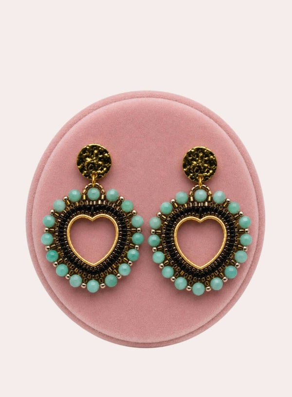 Laguna Heart Earrings - Soft turquoise