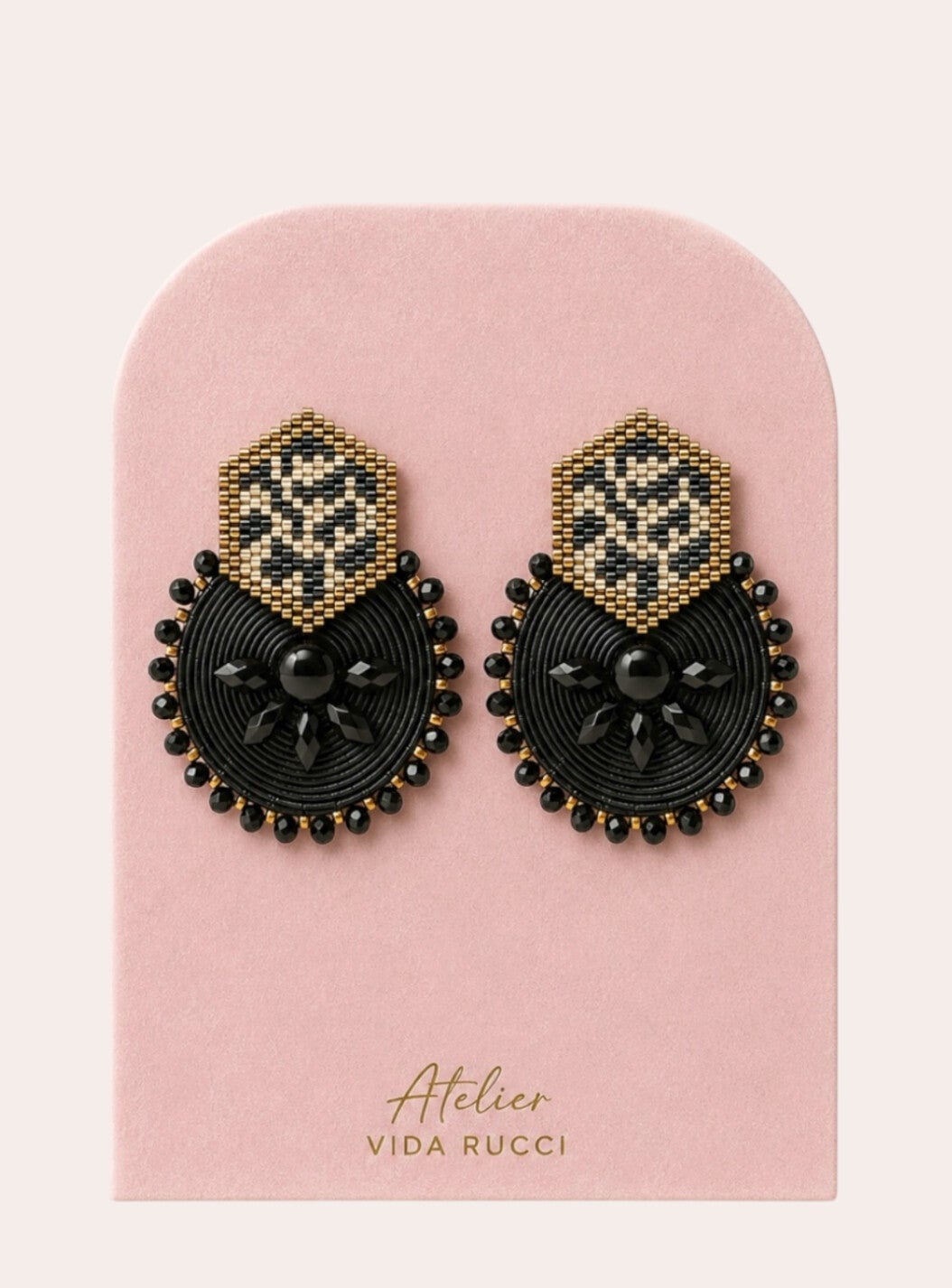 Nero Oro Velluto Earrings