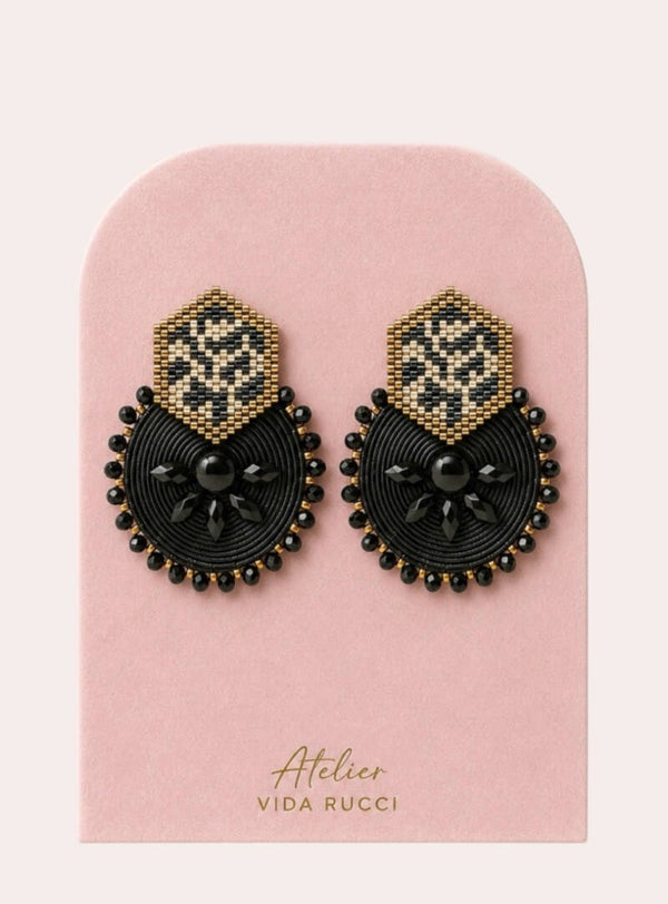 Nero Oro Velluto Earrings