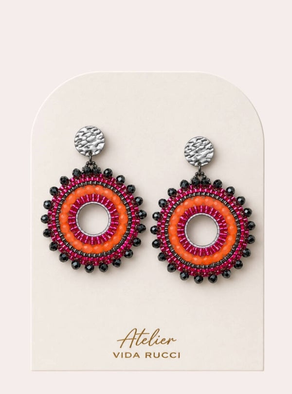 Sunset Bloom Hoop Earrings