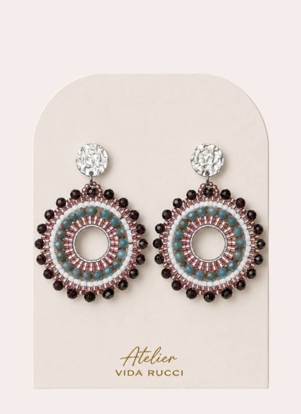 Vintage Rose Hoop Earrings