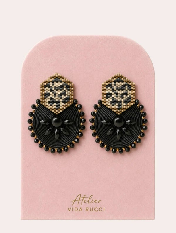 Nero Oro Velluto Earrings