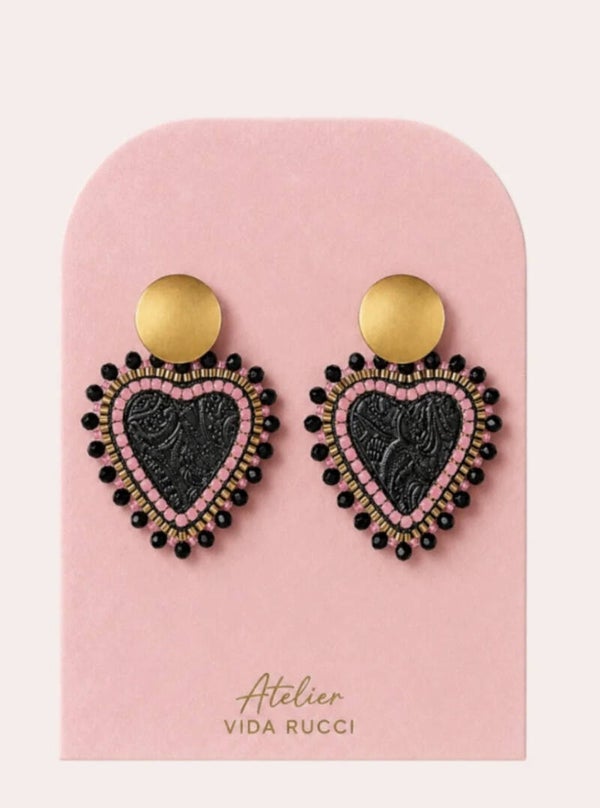 Baroque Heart pink Earrings
