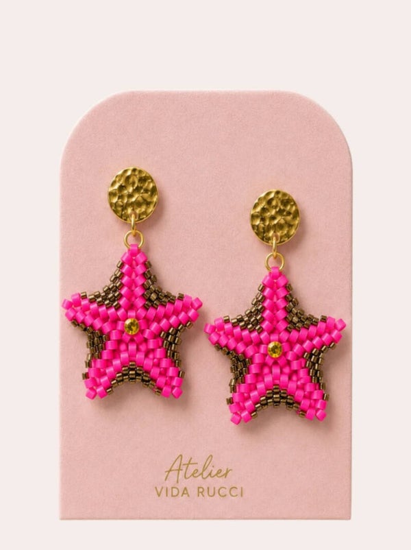Pink Starfish Earrings