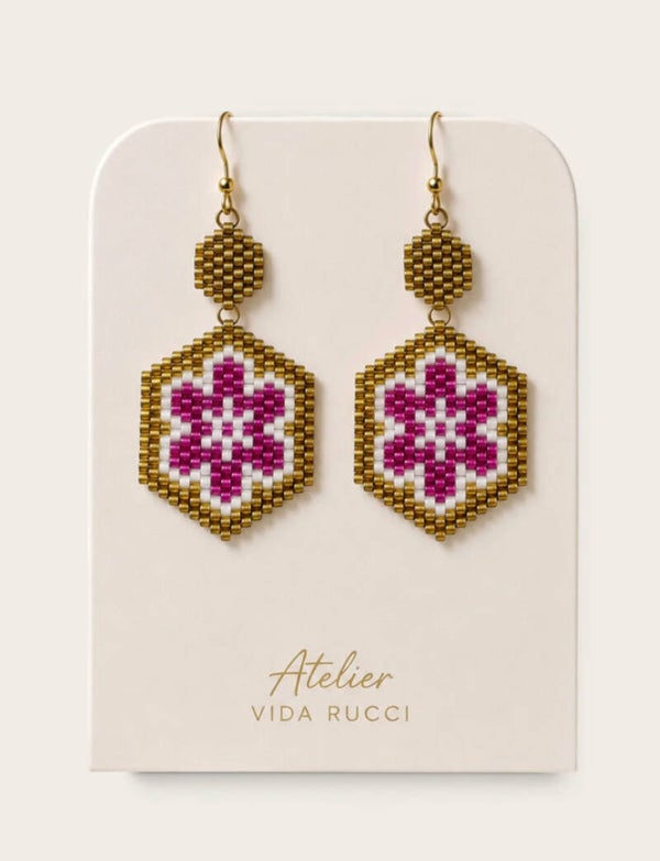 Floral Pink Earrings