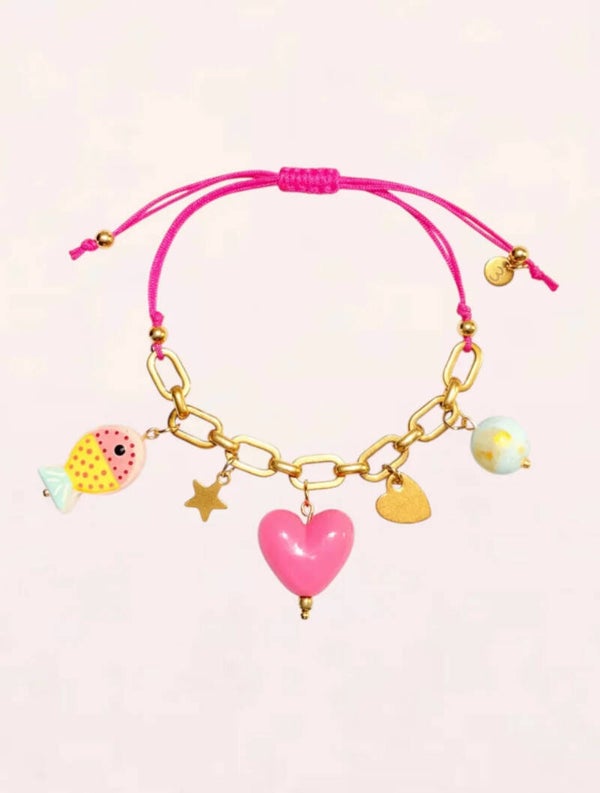 Charm Bracelet Pink Amour