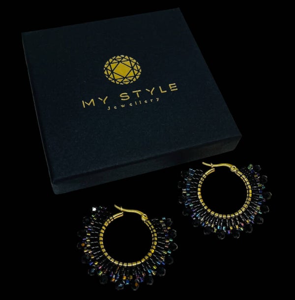 Statement earrings Radiance black