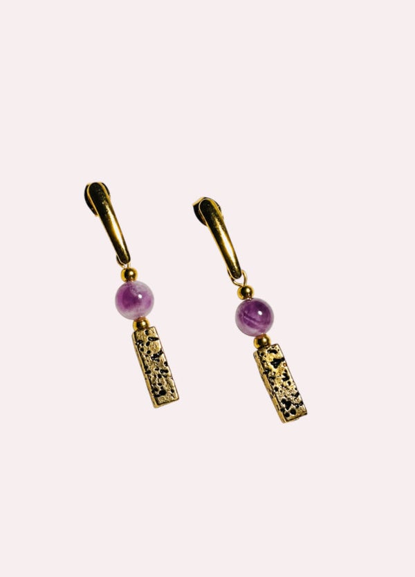 Amethyst Lava Oorbellen