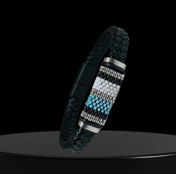 Lederen design armband Miyuki