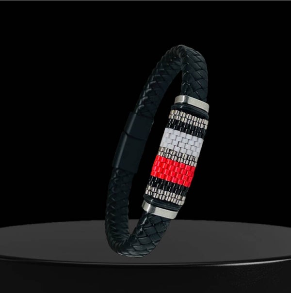 Lederen design armband Miyuki