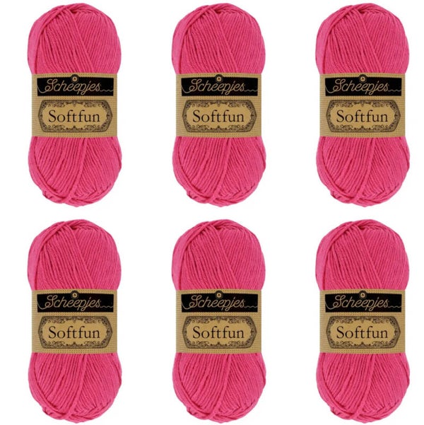 Scheepjes Softfun 2495 Hot Pink 6x50g