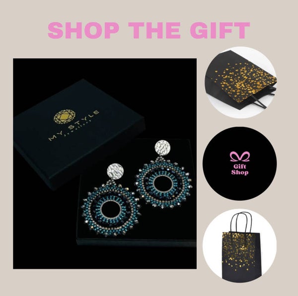 Ready to gift Statement earrings Bold & elegant silver blue