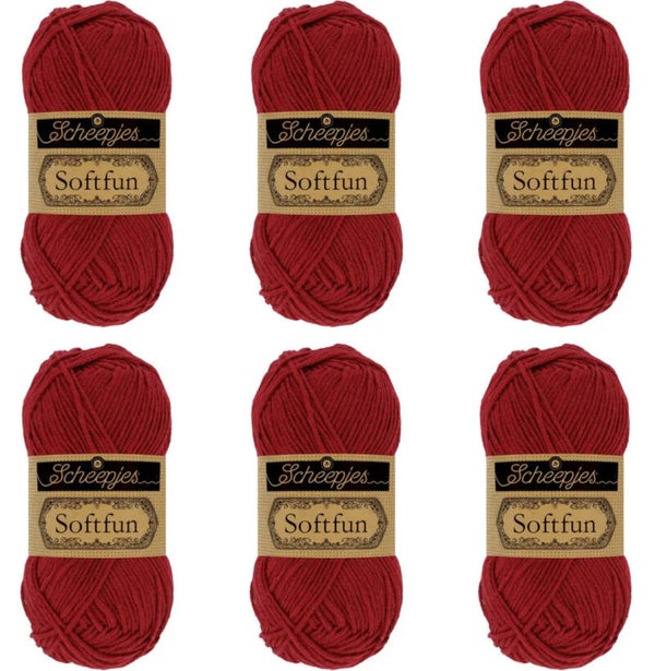 Scheepjes Softfun 2492 Bordeaux 6x50g