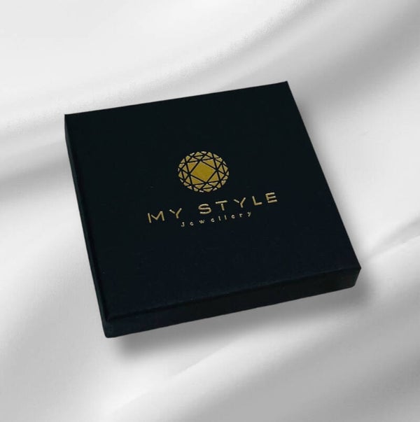 Luxe sieraden doosje MY STYLE Jewellery zwart met fluwelen inlay 8,5 x 8,5 cm prijs per stuk B2B101