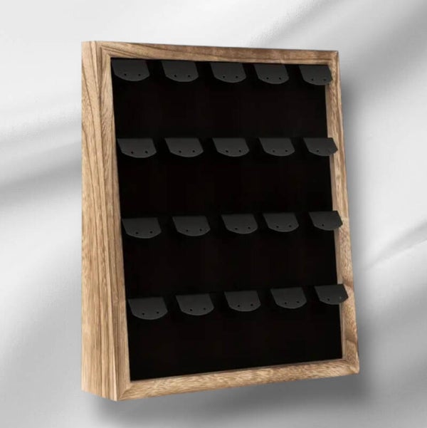 Luxe oorbellen display Teak hout B2B109