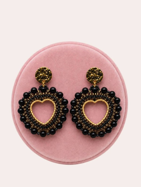Midnight Heart Earrings