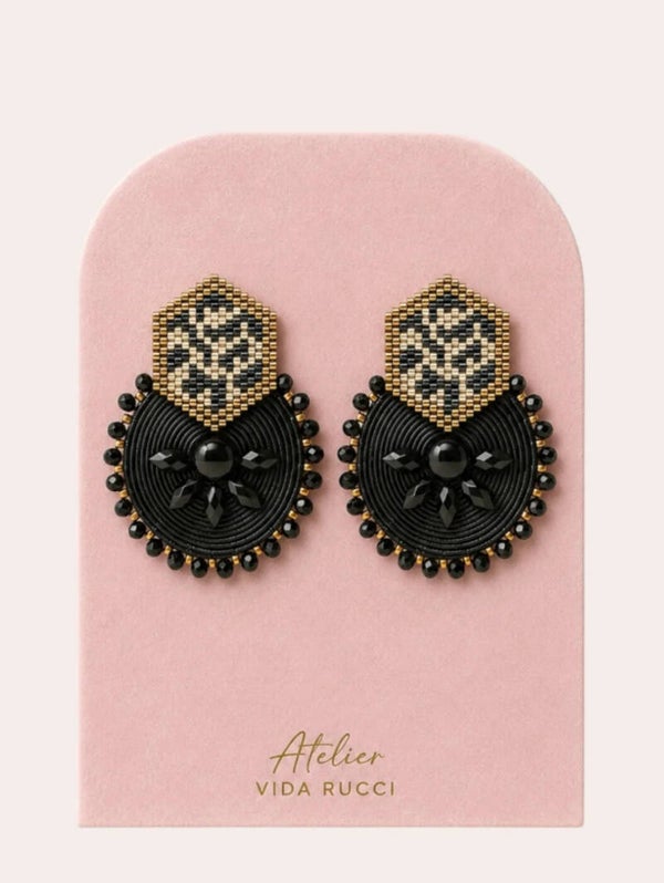 Nero Oro Velluto Earrings